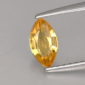 Zafiro amarillo natural de 0,62 ct, marquesa, VS