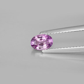 Zafiro púrpura natural de 0,69 ct, corte óvalo, VVS