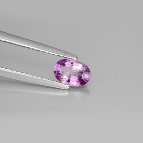 Zafiro púrpura natural de 0,69 ct, corte óvalo, VVS