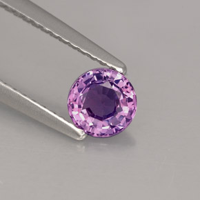 Zafiro violeta natural de 0,55 ct, corte redondo, VVS-VS