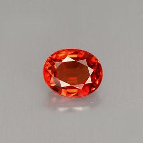 Zafiro naranja natural de 0,90 ct, corte óvalo, VS