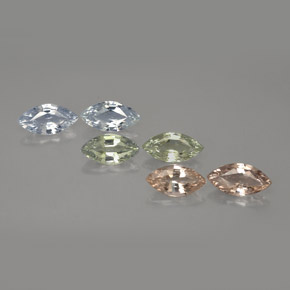 Gemas de zafiro multicolor natural de  ct, marquesa, VVS-VS