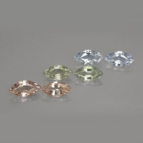 Gemas de zafiro multicolor natural de  ct, marquesa, VVS-VS