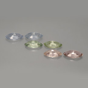 Gemas de zafiro multicolor natural de  ct, marquesa, VVS-VS