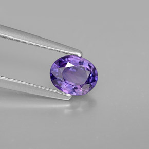 Zafiro violeta natural de 0,70 ct, corte óvalo, VS