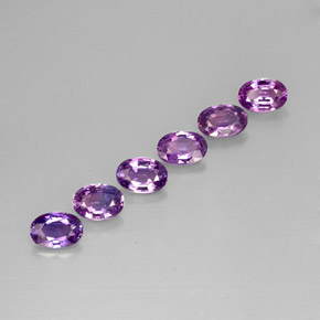 Gemas de zafiro violeta natural de  ct, corte óvalo, VVS-VS