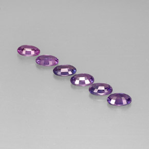 Gemas de zafiro violeta natural de  ct, corte óvalo, VVS-VS
