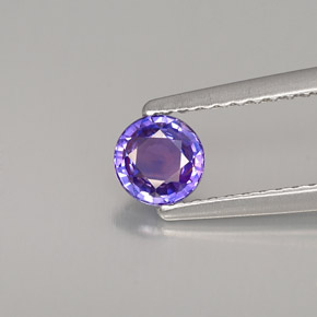 Zafiro violeta natural de 0,51 ct, corte redondo, VVS-VS