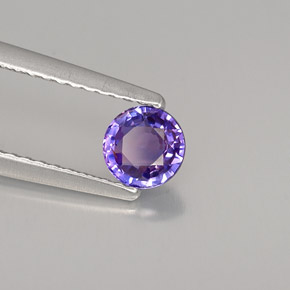 Zafiro violeta natural de 0,51 ct, corte redondo, VVS-VS