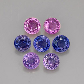 Gemas de zafiro violeta natural de  ct, corte redondo, VS