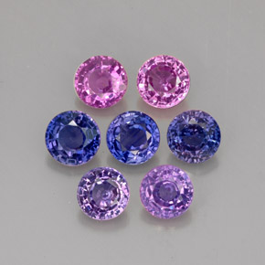 Gemas de zafiro violeta natural de  ct, corte redondo, VS
