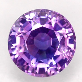 Zafiro violeta natural de 0,65 ct, corte redondo, VS