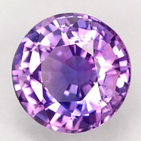 Zafiro violeta natural de 0,65 ct, corte redondo, VS