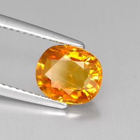 Zafiro amarillo natural de 1,96 ct, corte óvalo, VS