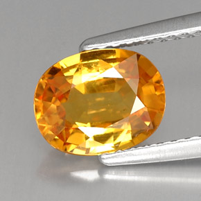 Zafiro amarillo natural de 1,80 ct, corte óvalo, VS-SI