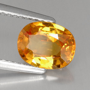 Zafiro amarillo natural de 1,80 ct, corte óvalo, VS-SI