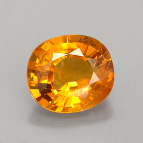 Zafiro naranja natural de 1,81 ct, corte óvalo, VS-SI