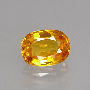 Zafiro amarillo natural de 1,63 ct, corte óvalo, VVS-VS