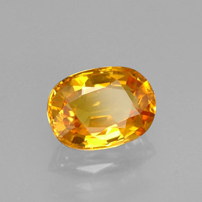Zafiro amarillo natural de 1,63 ct, corte óvalo, VVS-VS