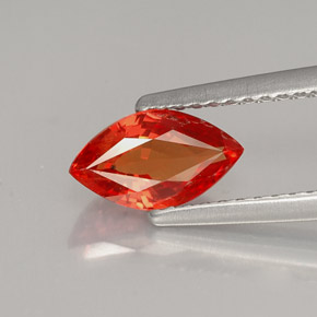 Zafiro naranja natural de 1,13 ct, marquesa, VS