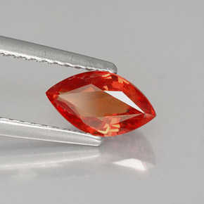 Zafiro naranja natural de 1,13 ct, marquesa, VS