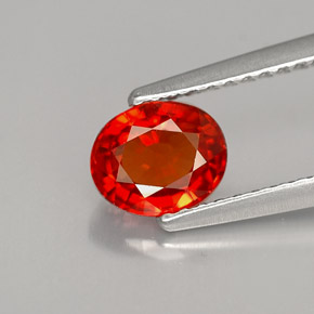 Zafiro naranja natural de 1,09 ct, corte óvalo, VS