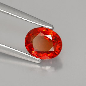 Zafiro naranja natural de 1,09 ct, corte óvalo, VS