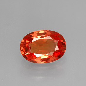 Zafiro naranja natural de 1,28 ct, corte óvalo, VVS-VS