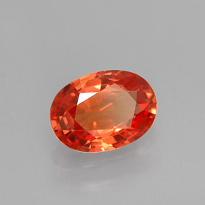 Zafiro naranja natural de 1,28 ct, corte óvalo, VVS-VS