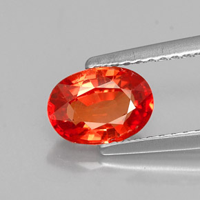Zafiro naranja natural de 1,22 ct, corte óvalo, VVS-VS