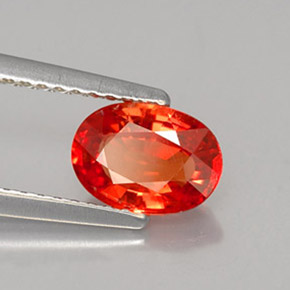 Zafiro naranja natural de 1,22 ct, corte óvalo, VVS-VS