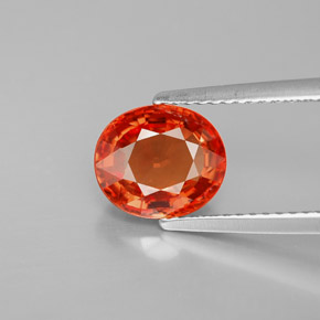 Zafiro naranja natural de 2,50 ct, corte óvalo, VVS-VS