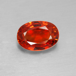 Zafiro naranja natural de 2,07 ct, corte óvalo, VVS-VS