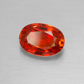 Zafiro naranja natural de 2,07 ct, corte óvalo, VVS-VS