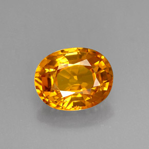 Zafiro amarillo natural de 1,41 ct, corte óvalo, VVS-VS