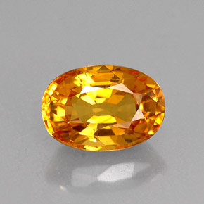 Zafiro amarillo natural de 1,33 ct, corte óvalo, VVS-VS