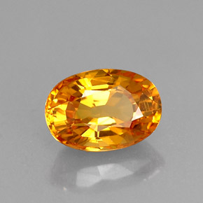 Zafiro amarillo natural de 1,33 ct, corte óvalo, VVS-VS