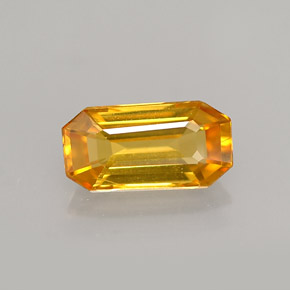 Zafiro amarillo natural de 1,23 ct, corte esmeralda, VVS-VS