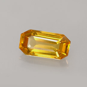 Zafiro amarillo natural de 1,23 ct, corte esmeralda, VVS-VS