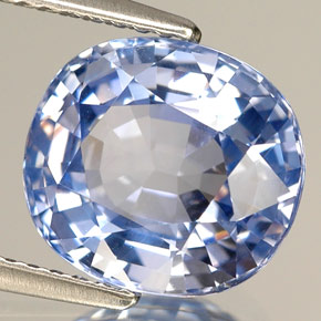 Zafiro azul natural de 5,17 ct, corte cojín, VS