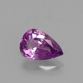 Zafiro violeta natural de 0,54 ct, en forma de pera, VVS