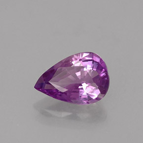 Zafiro violeta natural de 0,54 ct, en forma de pera, VVS
