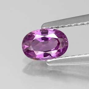 Zafiro violeta natural de 0,57 ct, corte óvalo, VS