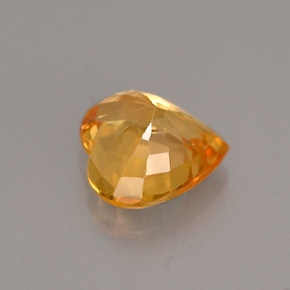 Zafiro amarillo natural de 1,03 ct, forma de corazón, VS