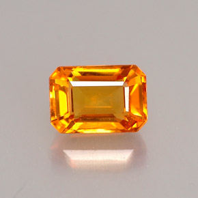 Zafiro amarillo natural de 0,97 ct, corte esmeralda, VVS