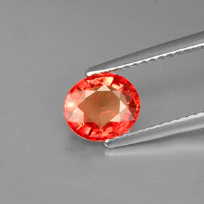 Zafiro naranja natural de 1,54 ct, corte óvalo, VVS