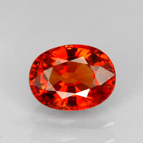 Zafiro naranja natural de 1,17 ct, corte óvalo, VVS-VS