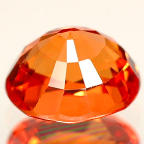 Zafiro naranja natural de 1,11 ct, corte óvalo, VS