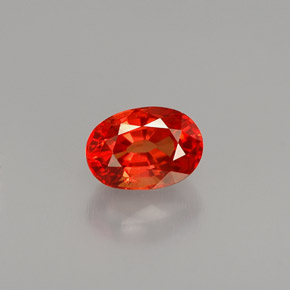 Zafiro naranja natural de 1,09 ct, corte óvalo, VS