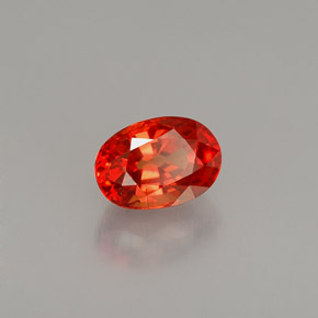 Zafiro naranja natural de 1,09 ct, corte óvalo, VS